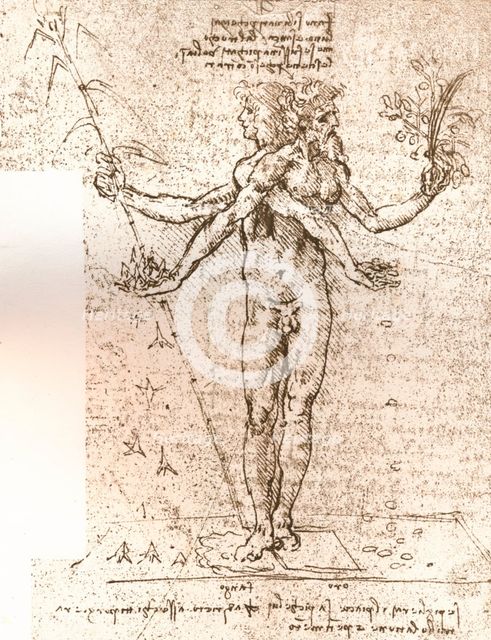 Drawing of an allegorical composition, c1472-c1519 (1883). Artist: Leonardo da Vinci.