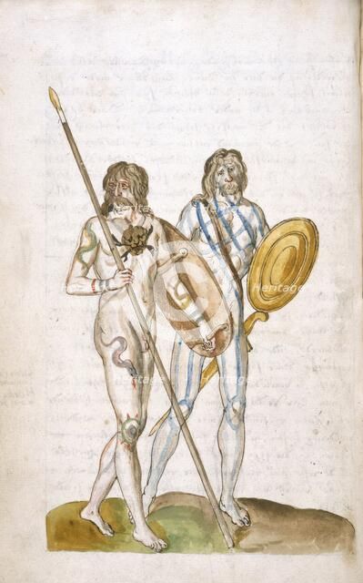 Drawing of Ancient Britons, 1573-1575.  Creator: Lucas de Heere.