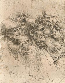 Drawing of caricatures, c1472-c1519 (1883). Artist: Leonardo da Vinci