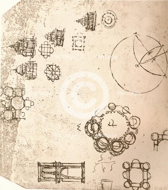 Drawing of ecclesiastical architecture, c1472-c1519 (1883). Artist: Leonardo da Vinci.