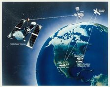 Drawing of Hubble Telescope, 1980s. Creator: Unknown