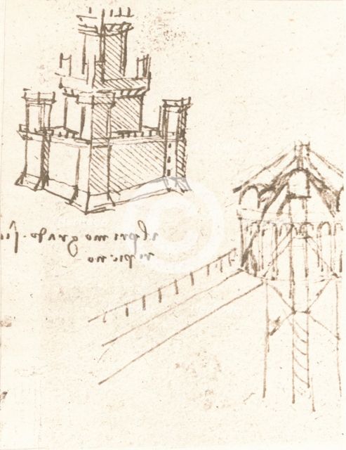 Drawing of projects for castles and villas, c1472-c1519 (1883). Artist: Leonardo da Vinci.