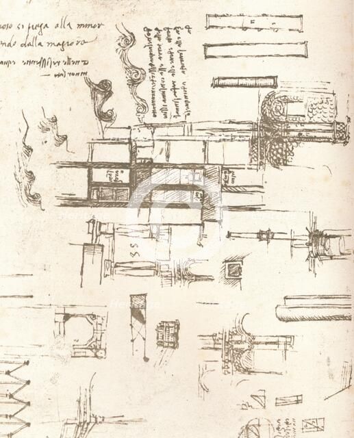 Drawing of projects for castles and villas, c1472-c1519 (1883). Artist: Leonardo da Vinci.