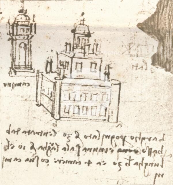 Drawing of projects for castles and villas, c1472-c1519 (1883). Artist: Leonardo da Vinci.