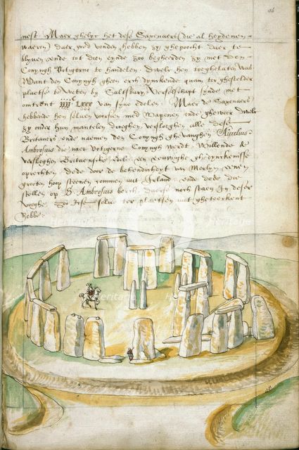 Drawing of Stonehenge, co. Wilts, 1573-75.  Creator: Lucas de Heere.