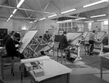 Drawing office at a Sheffield steel foundry, Edgar Allens, 1964. Creator: Michael Walters