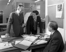 Drawing office scene, Edgar Allen's steel foundry, Sheffield, South Yorkshire, 1964. Creator: Michael Walters
