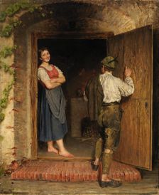 Drawing on Door, 1887. Creator: A. Rinder