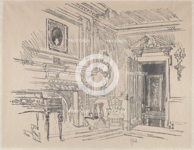 Drawing Room at Cliveden, 1912. Creator: Joseph Pennell.