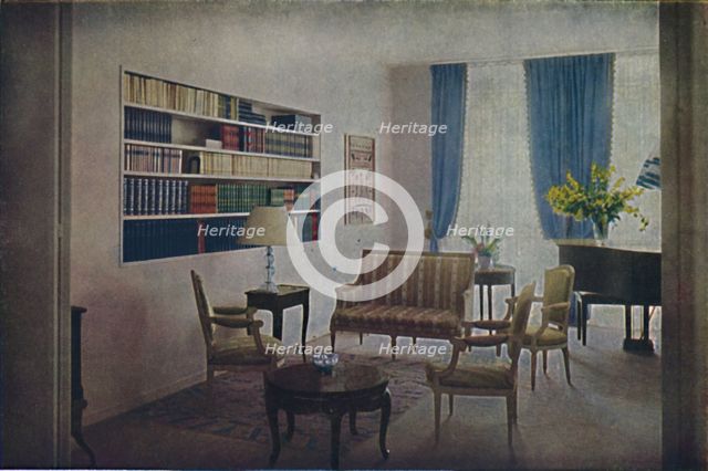 'Drawing-room designed by André Dumuys, which adjoins the living-room, from which it can be separate Artist: Unknown.