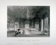 Drawing-room in St James's Palace, Westminster, London, c1840. Artist: Harden Sidney Melville