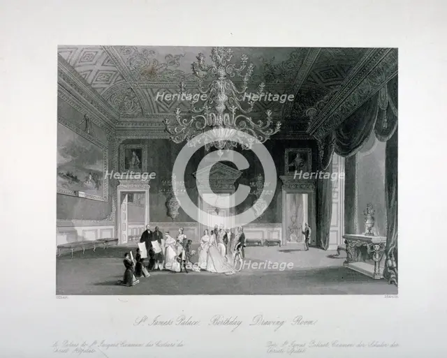 Drawing-room in St James's Palace, Westminster, London, c1840. Artist: Harden Sidney Melville       
