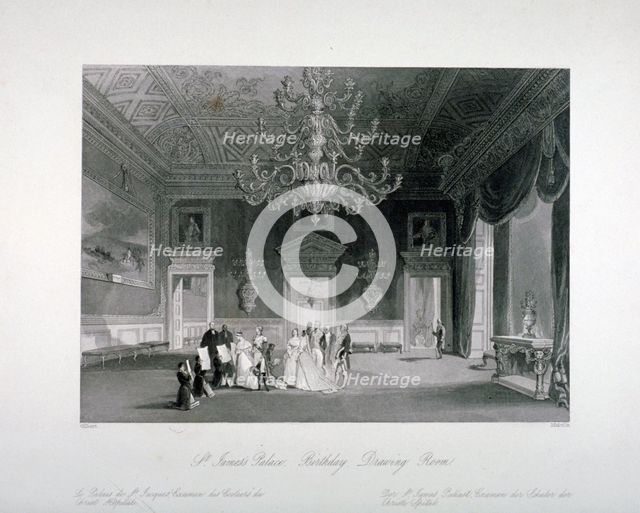 Drawing-room in St James's Palace, Westminster, London, c1840. Artist: Harden Sidney Melville       