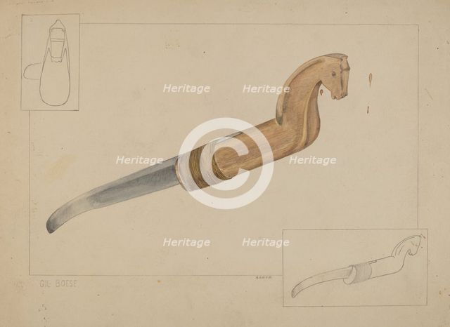 Drawknife, c. 1937. Creator: Gilbert Boese.