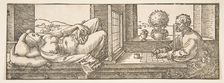 Draughtsman Making a Perspective Drawing of a Reclining Woman, ca. 1600. Creator: Albrecht Durer