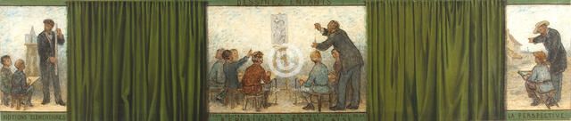 Draw children, to later support the industrial honour of the French Republic: Sketch for..., 1879. Creator: Edmond Eugene Valton.