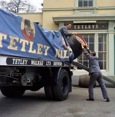 Draymen from Tetley & Walker, Leeds, West Yorkshire, 1969. Creator: Michael Walters