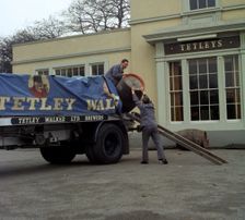 Draymen from Tetley & Walker, Leeds, West Yorkshire, 1969. Creator: Michael Walters