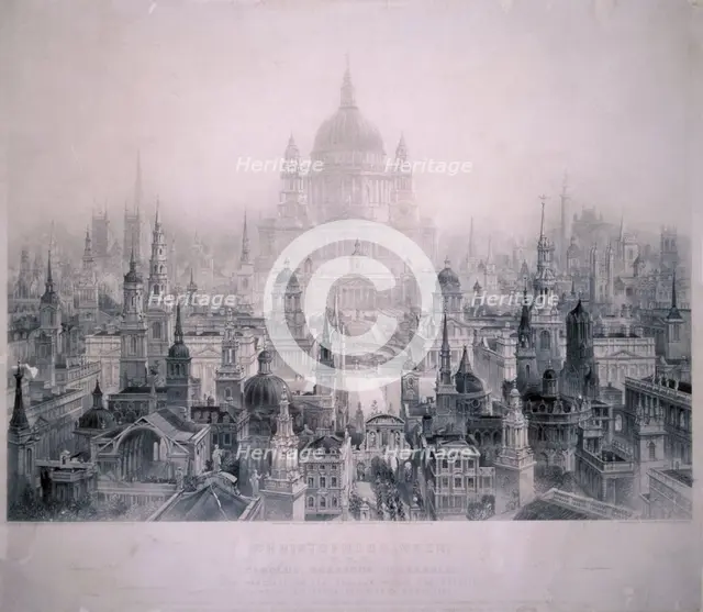 Dream City of Christopher Wren's Buildings, 1842. Artist: William Richardson
