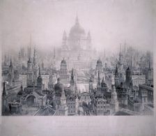 Dream City of Christopher Wren's Buildings, 1842. Artist: William Richardson
