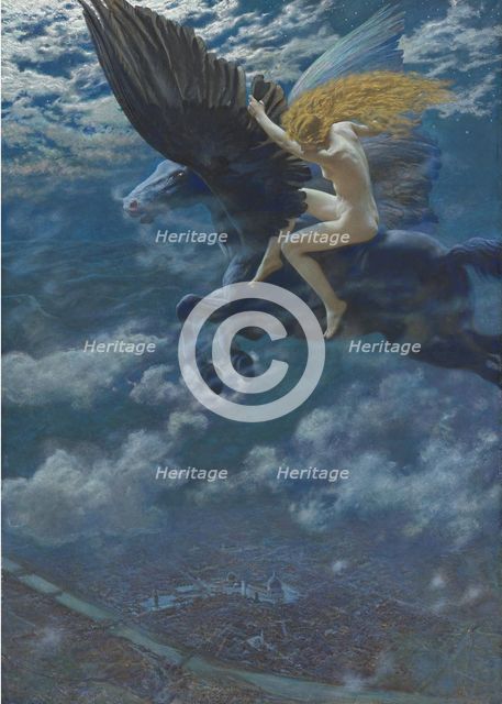Dream Idyll (A Valkyrie), c. 1902. Artist: Hughes, Edward Robert (1851-1914)
