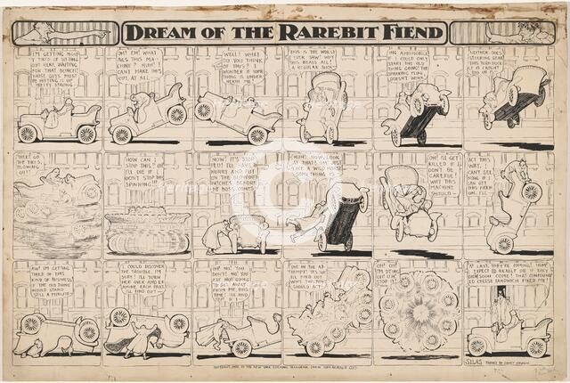 Dream of the Rarebit Fiend: Bucking Automobile, 1907. Creator: Winsor McCay.