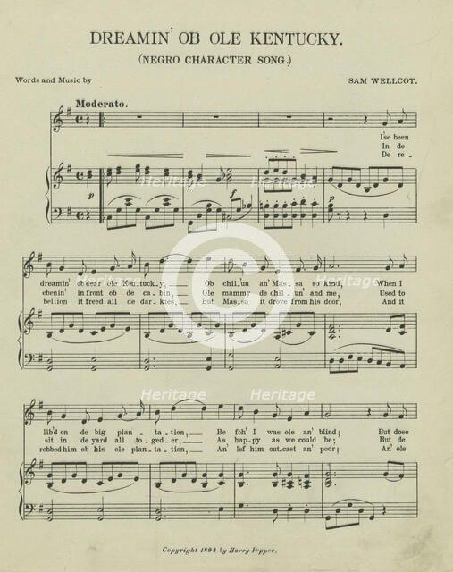 'Dreamin' ob ole Kentucky', 1894. Creator: Unknown.