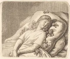 Dreaming on Roses, 1790. Creator: Daniel Nikolaus Chodowiecki