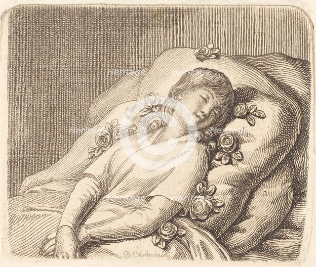 Dreaming on Roses, 1790. Creator: Daniel Nikolaus Chodowiecki.