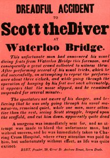 Dreadful Accident to Scott the Diver at Waterloo Bridge 1841, (1948). Creator: Unknown