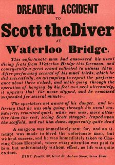 Dreadful Accident to Scott the Diver at Waterloo Bridge 1841, (1948). Creator: Unknown