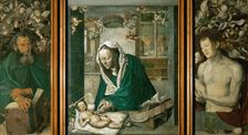 Dresden Altarpiece: central panel: Madonna Adoring the Child. The side panels: Saint Anthony and Sai Creator: Dürer, Albrecht (1471-1528)