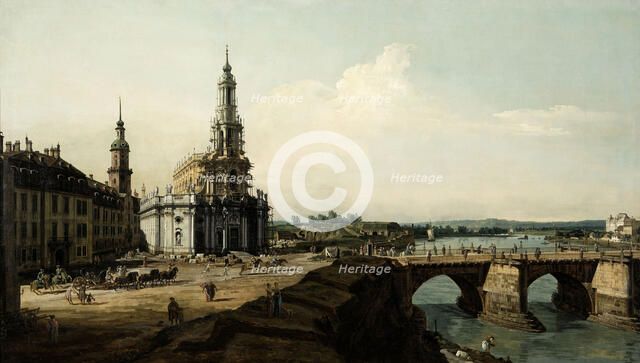 Dresden seen from the left banks of the river Elbe, 1748.