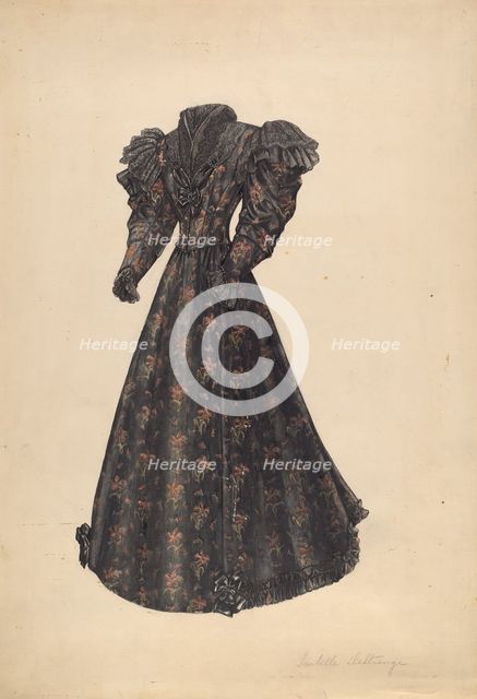 Dress, 1935/1942. Creator: Isabelle De Strange.