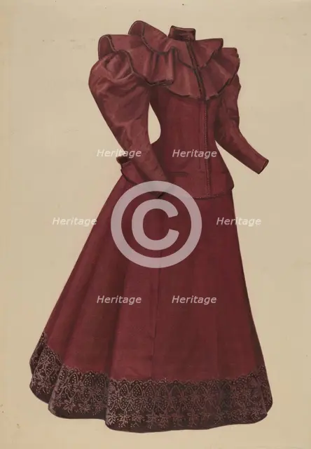 Dress, 1935/1942. Creator: Julie C Brush.