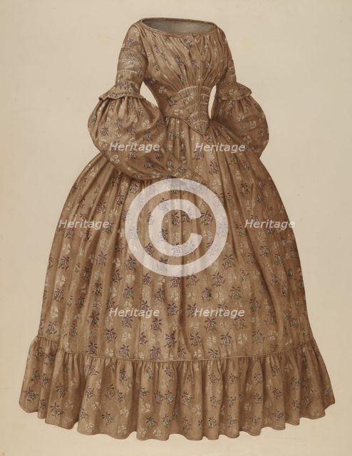 Dress, 1935/1942. Creator: Julie C Brush.