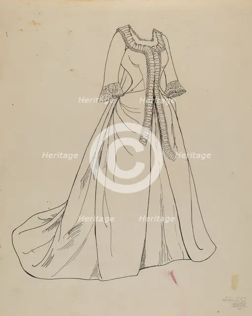 Dress, 1935/1942. Creator: Julie C Brush.