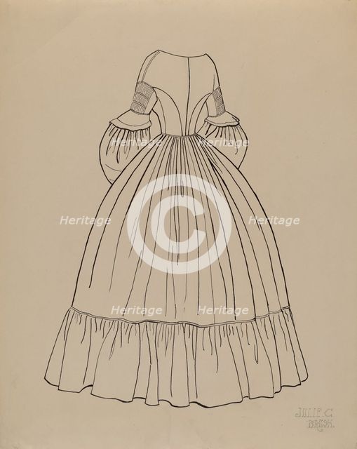 Dress, 1935/1942. Creator: Julie C Brush.