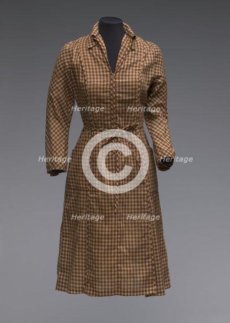Dress and belt worn by Marla Gibbs as Florence Johnston on The Jeffersons, 1977-1980. Creator: Unknown.