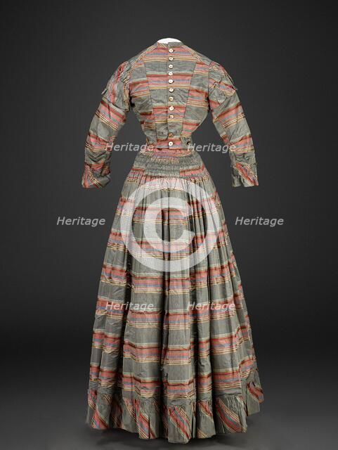 Dress (Bodice, Skirt), about 1860. Creator: Unknown.