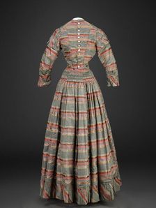 Dress (Bodice, Skirt), about 1860. Creator: Unknown
