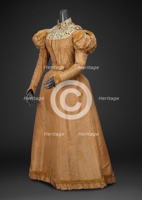 Dress (Bodice, Skirt), about 1892. Creator: Mme. De Latour.