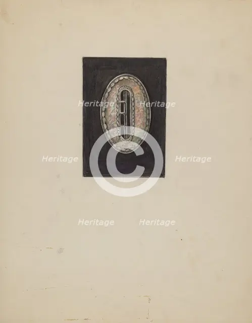 Dress Buckle, c. 1936. Creator: Bertha Semple.