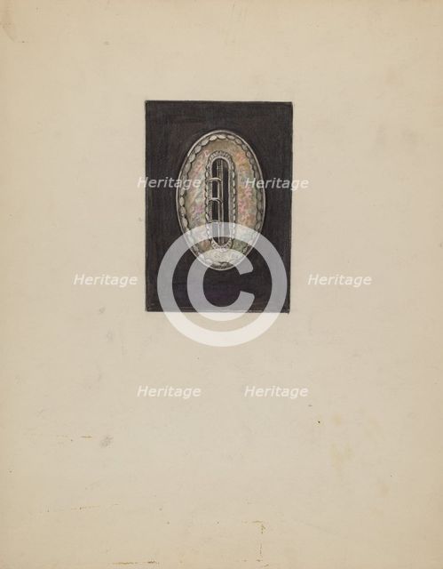 Dress Buckle, c. 1936. Creator: Bertha Semple.