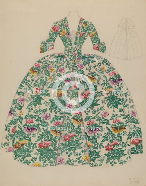 Dress, c. 1936. Creator: Julie C Brush.