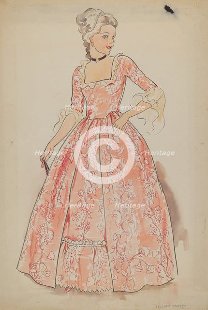 Dress, c. 1936. Creator: Lillian Causey.