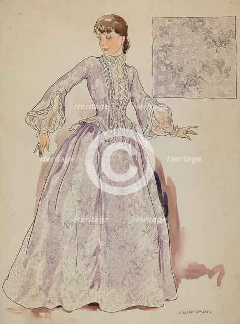 Dress, c. 1936. Creator: Lillian Causey.