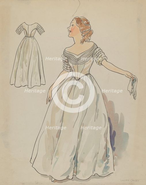 Dress, c. 1936. Creator: Lillian Causey.