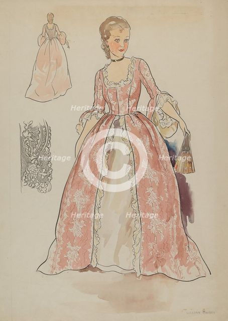 Dress, c. 1936. Creator: Lillian Causey.