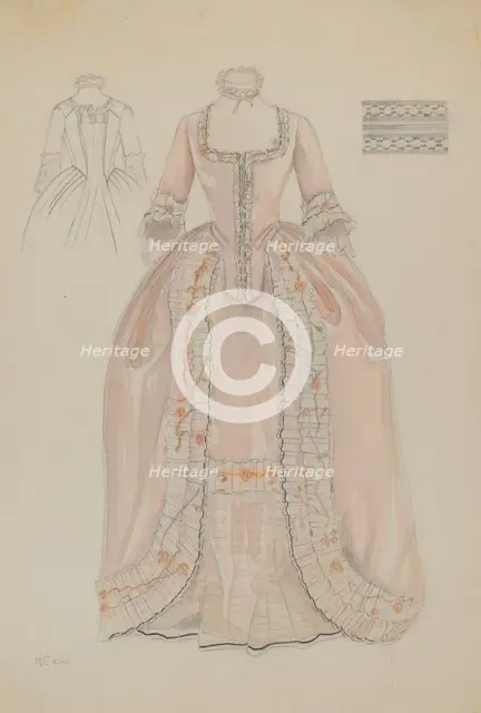 Dress, c. 1936. Creator: Nancy Crimi.
